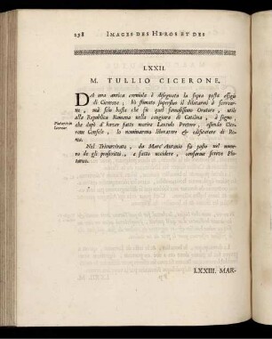 LXXII. M. Tullio Cicerone. [ ... mit Abbildungsbeschreibung.]