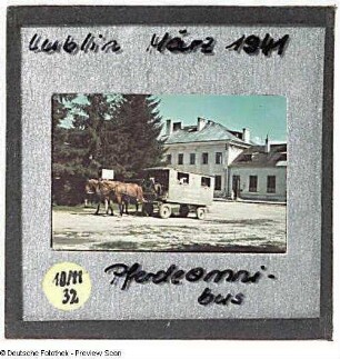 Lublin. Straßenbild mit Pferdeomnibus