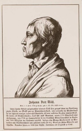 Bildnis des Medailleurs Johann Veit Döll im Profil
