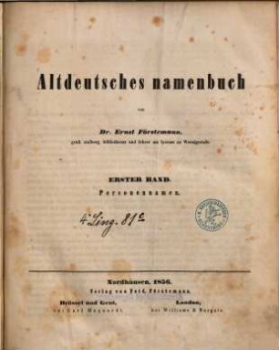 Altdeutsches Namenbuch. 1, Personennamen