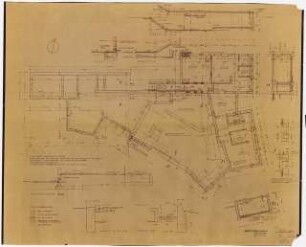 Haus und Garten Paul Neuerburg, Köln-Marienburg: Keller und Sockel 1:50, 1:20