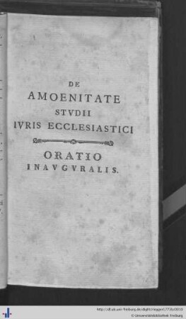 De Amoenitate Studii Iuris Ecclesiastici.