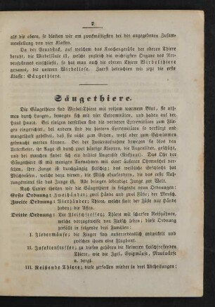 [Erste Klasse.] Säugethiere.