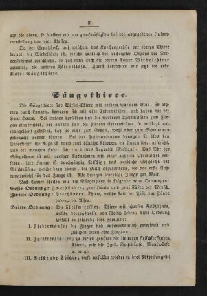 [Erste Klasse.] Säugethiere.