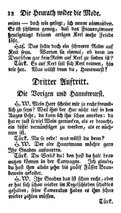 Dritter Auftritt. Die Vorigen und Hannswurst