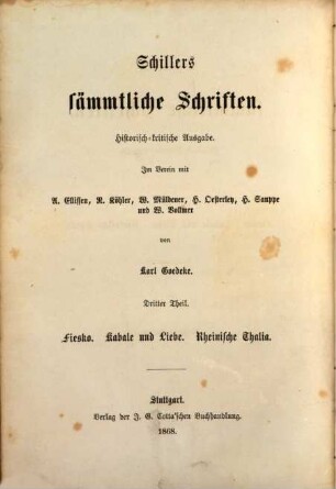 Schillers sämmtliche Schriften : historisch-kritische Ausgabe, 3. Fiesko