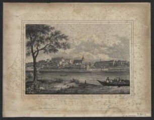 Ansicht von Pirna, Lthographie, 1840? : Pirna in der Sächsischen Schweiz = Pirna dans la Suisse Saxonne / Nach d. Nat. u. a. Stein gez. - Berlin : E. H. Schröder ; Berlin : Königl. lith Inst. , [vor 1840?]. - 1 Kunstbl. : Lithographie ; 23 x 15 cm