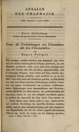 Annalen der Pharmacie. 8. 1833