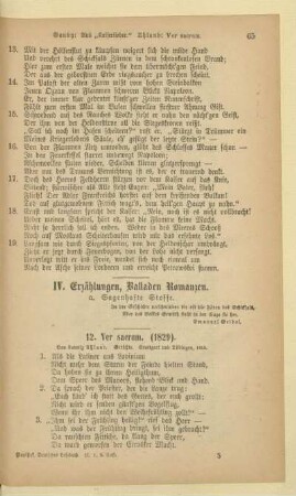IV. Erzählungen, Balladen Romanzen