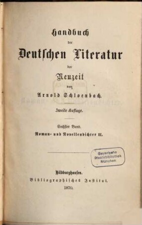 Handbuch der deutschen Literatur der Neuzeit, 6