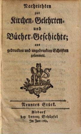 Nachrichten zur Kirchen-, Gelehrten- und Büchergeschichte. 3