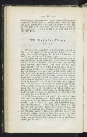 XVI. Dasselbe Thema.