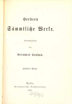 Herders sämmtliche Werke, 10