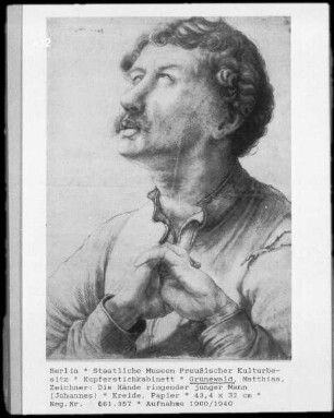 Die Hände ringender junger Mann (Johannes)