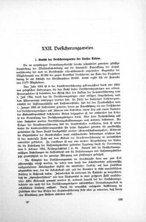 XXII. Versicherungswesen.