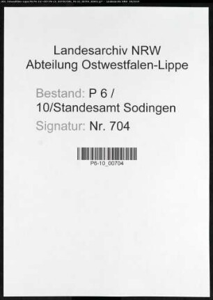Sterberegister Standesamt Herne-Sodingen (III)