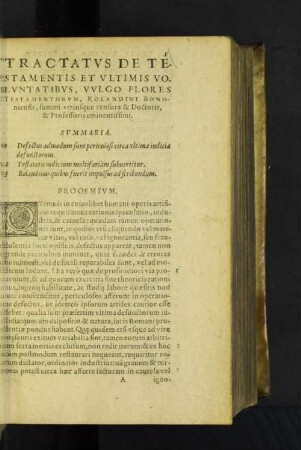 Tractatus De Testamentis Et Ultimis Voluntatibus, Vulgo Flores ...