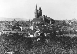 Oschatz. Stadtansicht mit Stadtkirche St. Ägidien von Südosten