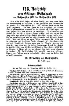 173: Nachricht von dem Göttinger Waisenhause