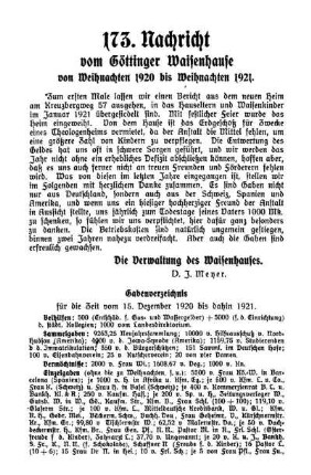 173: Nachricht von dem Göttinger Waisenhause