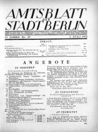1932,27: Nr. 27, 3. Juli 1932