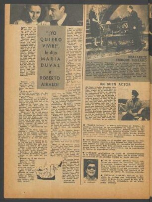 "¡Yo quiero vivir!", le dijo María Duval a Roberto Airaldi