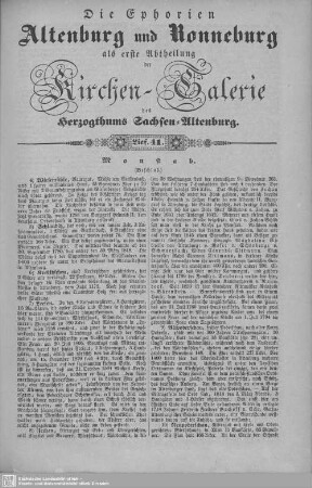 Monstab (Beschluß), Die Parochie Lohma bei Schmölln, Selka, Stünzhain, Zürchau (Fortsetzung) : 41. Lieferung