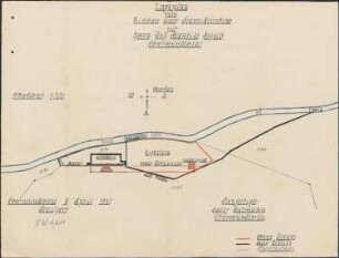 Einbau einer Francisturbine für Joh. Baptist Schelb, Obermünstertal; Lageplan 1:500; gef. v. Josef Gutmann, Obermünstertal; genehmigt v. Bezirksamt Staufen; kol. Kopie