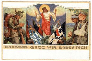 Neujahrs-Karten: Großer Gott wir loben Dich, o.Nr.: (Soldaten, wie oben bei Neujahrskarten 3690)