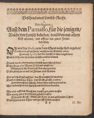 Beschriebenes Lortsch-Recht. I. - VII.
