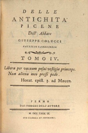 Delle Antichitá Picene, 4