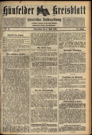 Ausgabe vom Donnerstag, den 08. April 1926.