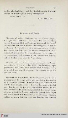 Litteratur und Funde
