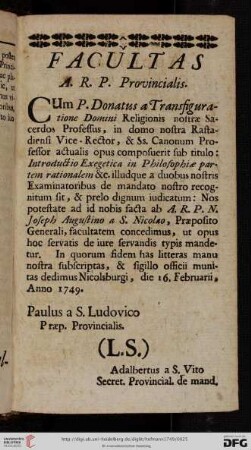 Facultas A.R.P. Provincialis