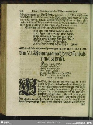 Am VI. Sonntage nach der Offenbahrung Christi