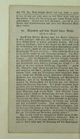 70. Napoleon auf dem Gipfel seiner Macht. 1810 - 1812