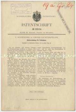 Patentschrift einer Stoßverbindung für Feldbahnen, Patent-Nr. 29534