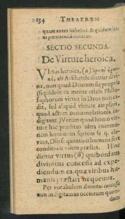 Sectio Secunda. De Virtute heroica.