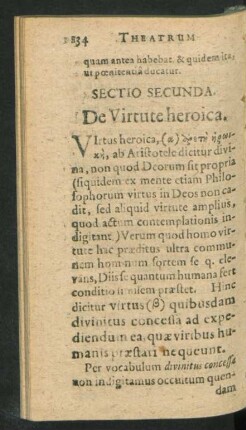 Sectio Secunda. De Virtute heroica.
