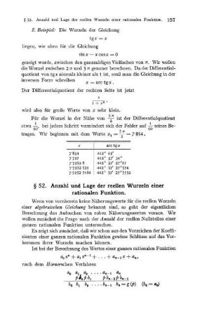 § 52. Anzahl und Lage der reellen Wurzeln einer rationalen Funktion.