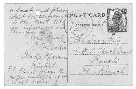 Correspondence with General Secretary