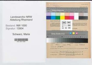 Entnazifizierung Maria Schwarz, geb. 19.10.1906 (Postassistentin)