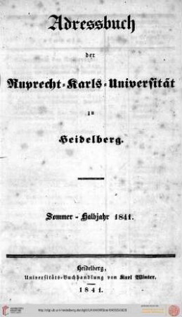 Sommersemester 1841