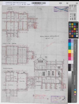 Stations-Gebäude Löttringhausen: Grundrisse, Schnitt, M. 1:100 Hge, Sknr.: 1, Fanr.: 6, Bunr.: 4