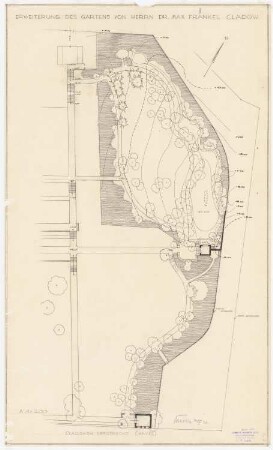 Garten Fraenkel, Berlin-Kladow: Erweiterung des Gartens Fraenkel, Vermerk, 1:200