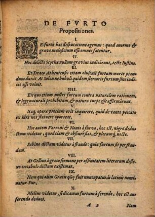 Disputatio de furto, delicto gravi et quotidiano