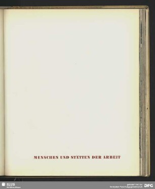 Menschen und Stätten der Arbeit