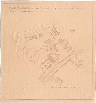 Fischer, Theodor; München, Lindwurmstr.; Garage, Tankstelle und Fahrschule Eibl - Lageplan