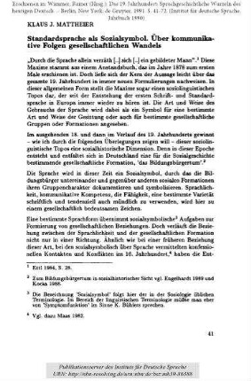 Standardsprache als Sozialsymbol. Über kommunikative Folgen gesellschaftlichen Wandels