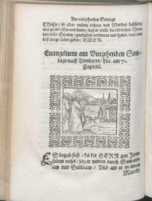 Euangelium am Vierzehenden Sontage nach Trinitatis/ Luc. am 71. Capittel.